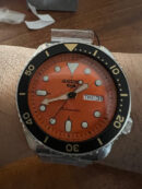 Seiko 5 Sports Automatic Orange Dial Silver Steel Strap Watch For Men - SRPD59K1